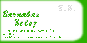 barnabas welsz business card